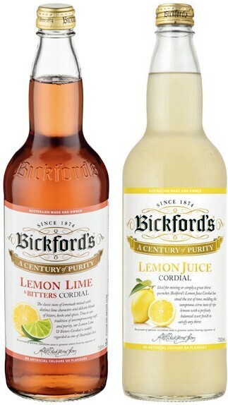 Coles Bickford's cordial 750ml offer