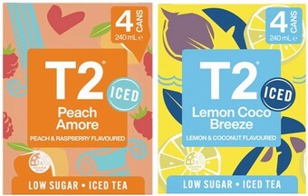 Coles T2 iced tea 4x240ml offer