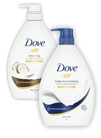 Coles Dove body wash 1 litre offer