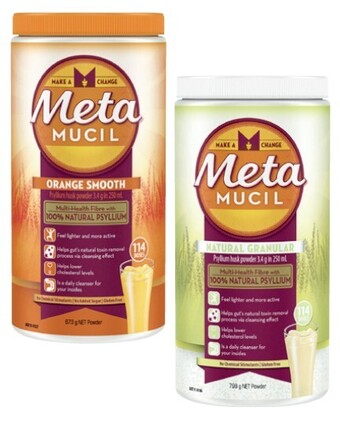 Coles Metamucil 114 doses orange smooth 673g or natural granular 798g^ offer
