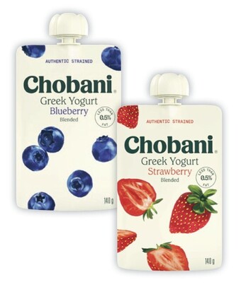 Coles Chobani greek yogurt pouch 140g offer