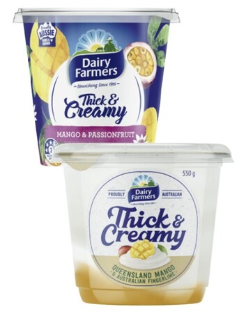 Coles Dairy farmers thick & creamy yoghurt 550g-600g offer