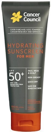 Coles Cancer council hydrating sunscreen for men spf50+ 100ml^ offer