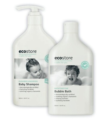 Coles Ecostore baby bubble bath or shampoo 500ml offer