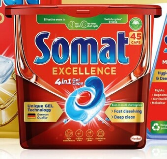 Coles Somat excellence dishwashing tablets 45 pack offer