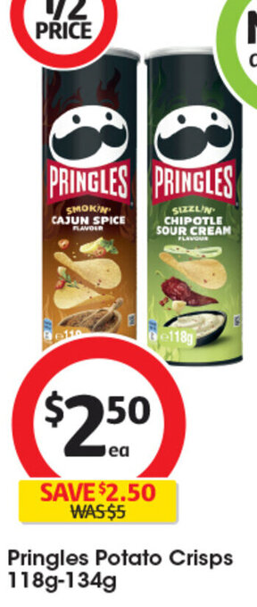 Coles Pringles Potato Crisps 118g-134g offer