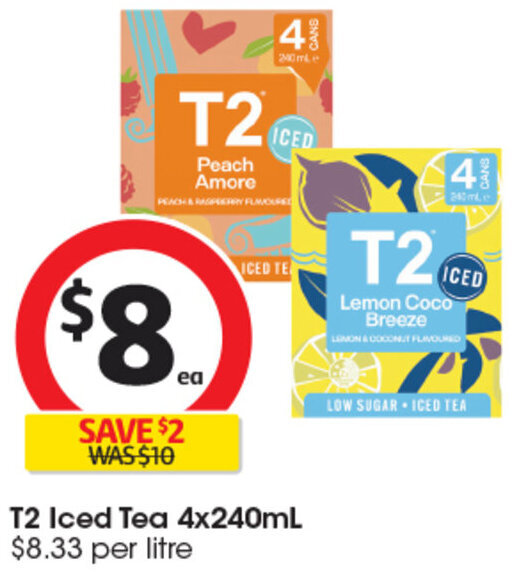 T2 Iced Tea 4x240mL offer at Coles