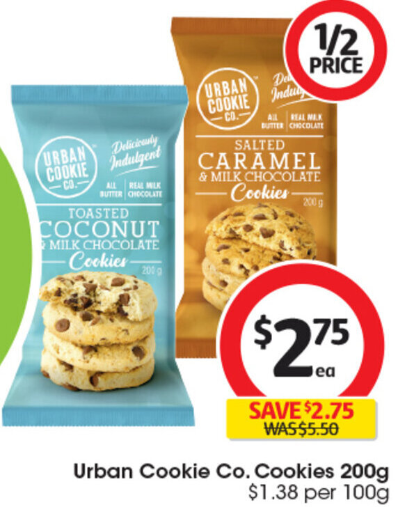 Urban Cookie Co. Cookies 200g offer at Coles