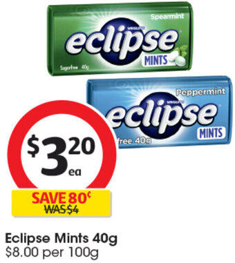 Coles Eclipse Mints 40g offer