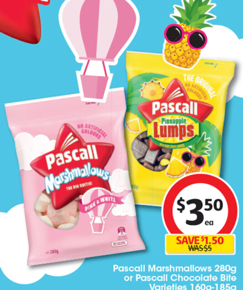 Pascall Marshmallows 280g or Pascall Chocolate Bite Varieties 160g185g