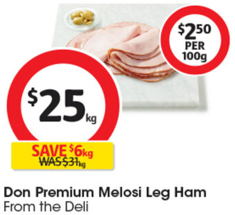 Coles Don Premium Melosi Leg Ham offer