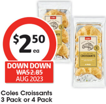 Coles Coles Croissants 3 Pack or 4 Pack offer
