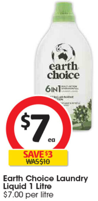 Coles Earth Choice Laundry Liquid 1 Litre offer