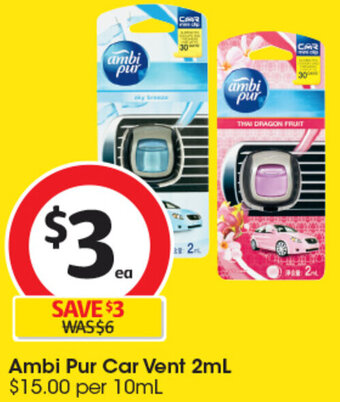 Coles Ambi Pur Car Vent 2mL offer
