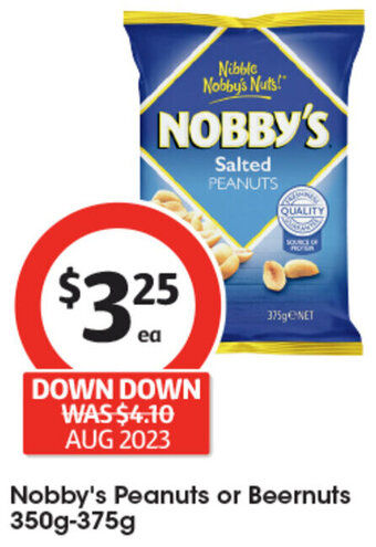 Coles Nobby's Peanuts or Beernuts 350g-375g offer