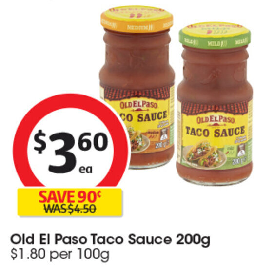 Old El Paso Taco Sauce 200g offer at Coles