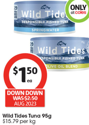 Coles Wild Tides Tuna 95g offer