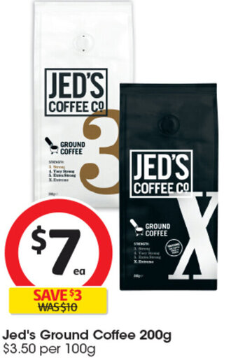 Coles Jed's Ground Coffee 200g offer