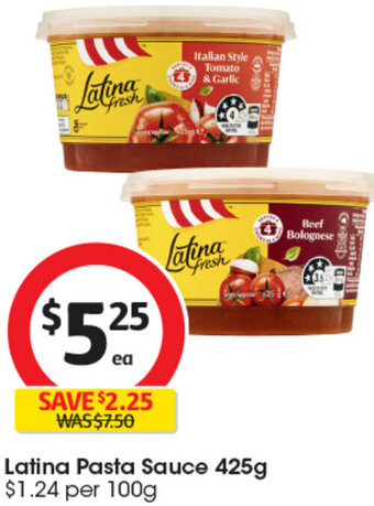 Coles Latina Pasta Sauce 425g offer
