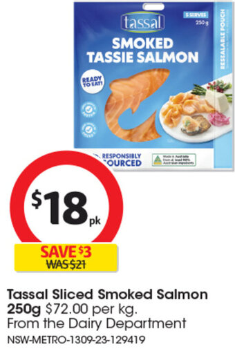 Coles Tassal Sliced Smoked Salmon 250g offer