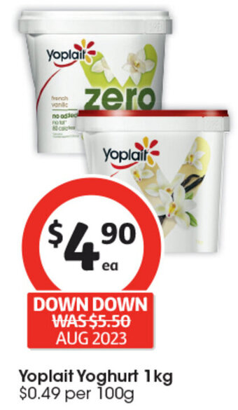 Coles Yoplait Yoghurt 1kg offer