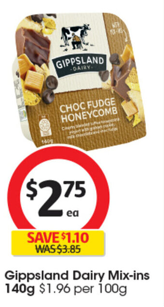 Coles Gippsland Dairy Mix-ins 140g offer