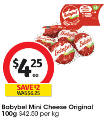 Coles Babybel Mini Cheese Original 100g offer