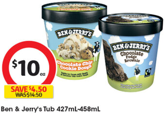 Coles Ben & Jerry's Tub 427mL-458mL offer
