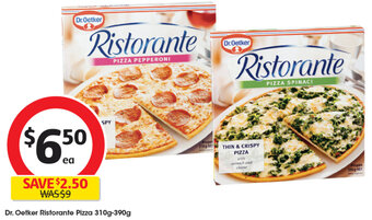 Coles Dr. Oetker Ristorante Pizza 310g-390g offer