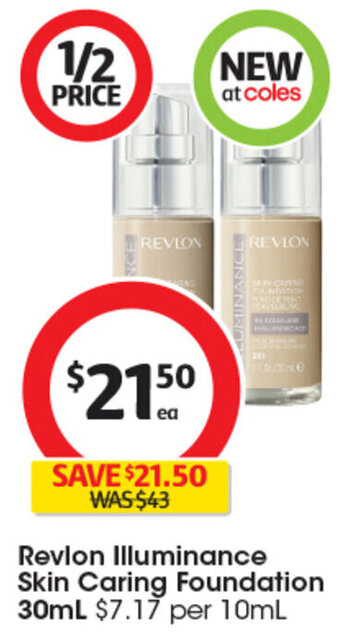 Coles Revlon Illuminance Skin Caring Foundation 30mL offer