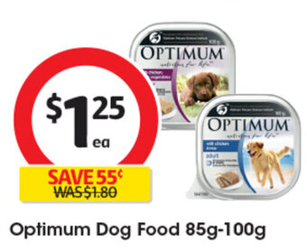 Coles Optimum Dog Food 85g-100g offer