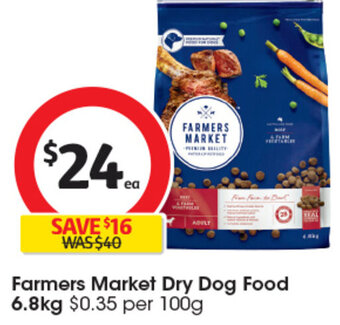 Coles Farmers Market Dry Dog Food 6.8kg offer
