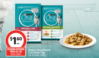 Coles Purina One Pouch Cat Food 70g offer