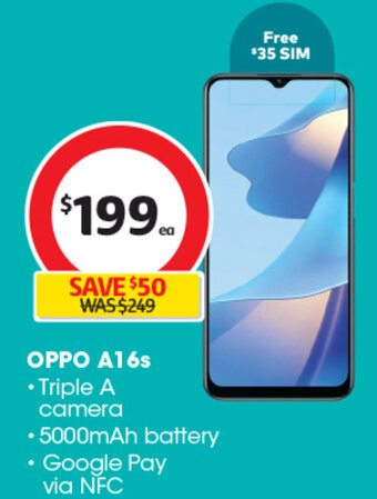Coles OPPO A16s offer