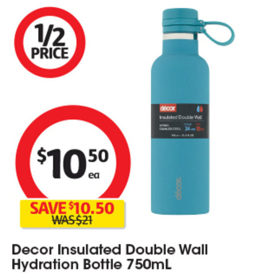 Decor Insulated Double Wall Hydration Bottle 750mL offer at Coles