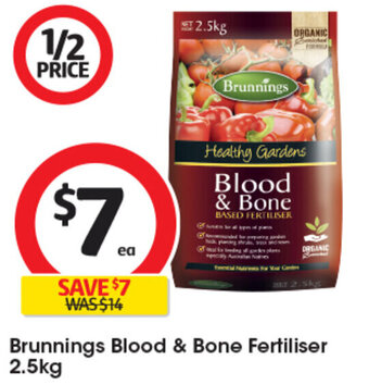 Coles Brunnings Blood & Bone Fertiliser 2.5kg offer