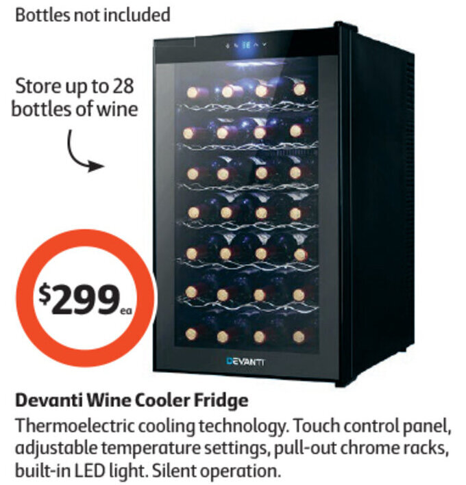 Devanti Wine Cooler Fridge offer at Coles