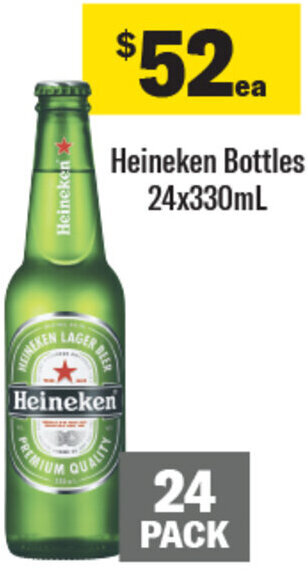 Coles Heineken Bottles 24x330mL offer