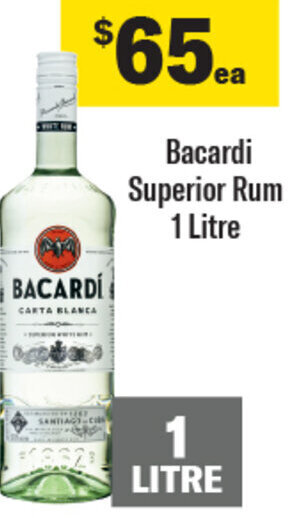 Coles Bacardi Superior Rum 1 Litre offer