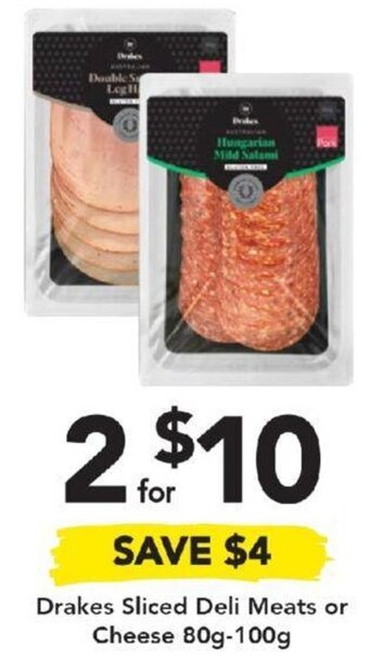 Drakes Drakes Sliced Deli Meats or Cheese 80g-100g offer