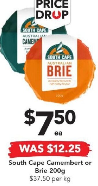 Drakes South Cape Camembert or Brie 200g offer