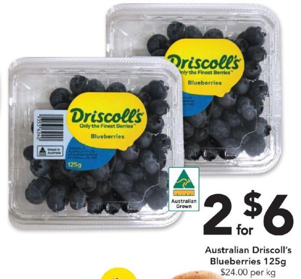 Australian Driscoll's Blueberries 125g offer at Drakes