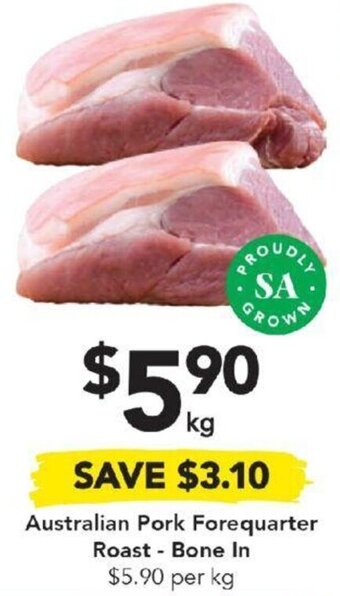 Drakes Australian Pork Forequarter Roast - Bone In offer