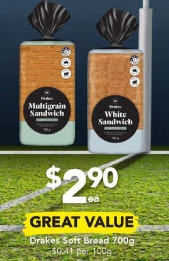 Drakes Drakes Soft Bread 700g offer