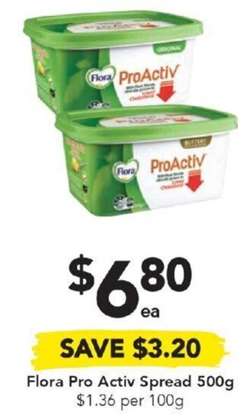 Drakes Flora Pro Activ Spread 500g offer