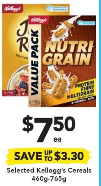 Drakes Selected Kellogg's Cereals 460g-765g offer