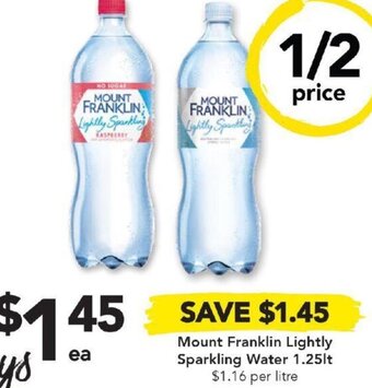 Drakes Mount Franklin Lightly Sparkling Water 1.25lt` offer