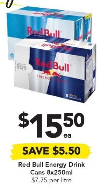Drakes Red Bull Energy Drink Cans 8x250ml offer
