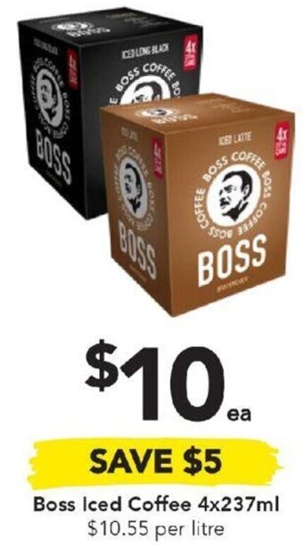 Drakes Boss Iced Coffee 4x237ml offer