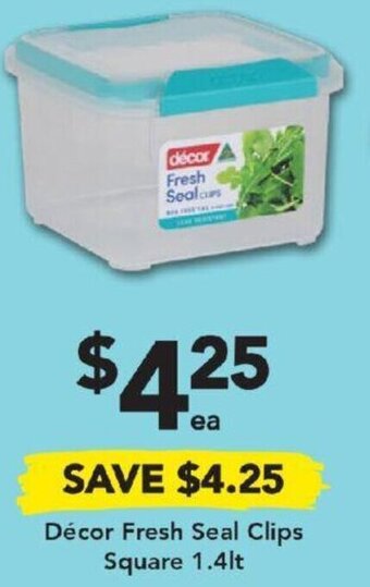 Drakes Décor Fresh Seal Clips Square 1.4lt offer